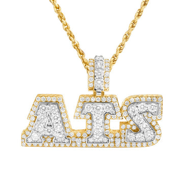 White, Yellow Diamond ATS Pendant in 14k Yellow Gold 15.50 Ctw